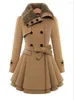 Women's Trench Coats Retro Fashion Wool Coat Women Fur Collar Double Breasted Slim Fit Casual Solid Color Long Sleeve With Belt 2023