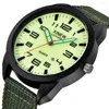 Bilek saatleri xi izle erkekler moda sporu yeşil tuval saatler askeri ordu oto tarihi kuvars relogio maskulino