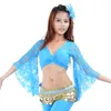 Stage Wear Femmes Floral Lace Top Wrap Tie Choli Blouse Bandage Shrugs Cardigan Belly Dance Dancewear Costume 3/4 Flared Sleeves Crop Shawl