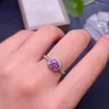 Anéis de cluster passados ​​Teste de diamante Pink Moissanite Ring S925 Prata 1 CT Gemstone Clarity VVS1 Women Engagement Luxury Jewelry Party Gift