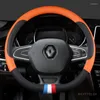 Steering Wheel Covers For Clio 2 3 4 5 Car Cover 37-38CM Non-slip Microfiber Leather Auto Accessories