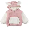 Vestes enfants manteau chaud bébé filles mignon hauts épais enfants à manches longues noir rose Panda hiver 1-8 ans