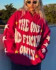 Hip-hopowe ubranie Hip-Hop Letter Pianka z kapturem Kobiety Y2K europejskie i amerykańskie retro swobodne bluzy bluzy pullover