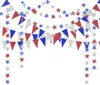 العناصر الجدة الرابعة الرابع من يوليو بريق ريد الأزرق الفضي النجم الأبيض المثلث لافتة جارلاند للولايات المتحدة الأمريكية استقلال يوم الاحتفال ديكور Z0411