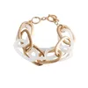 Bracelet acrylique bande acétate plaque décoration bohème Bracelet léopard marbre métal Texture femme mode bijoux