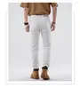 Jeans pour hommes élégant mâle blanc Trendyol Streetwear moto Patchwork empilé Denim pantalon adolescent pantalon