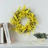 Fleurs décoratives 2023 Cangyan petite couronne de fleurs jaunes décoration extérieure Simulation porte et fenêtre pendentif