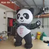 Cute 3m High Inflatable Panda Advertising Animal Model With Led Lights For Party Decoration Or Promotion