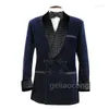 Herenpakken Tailor Made Mens Pak Purple/Black/Navy Double Breasted Formal Dinner Party Prom Business Men Coat 1 stuks (jas)