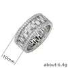 Fashion Luxury Full Circle Zircon Wedding Rague féminine européenne et américaine Ornement en gros de Ring Wholesale