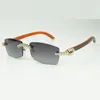 Klasyczne okulary przeciwsłoneczne Diamond Wood 5,0 mm 3524012 z pomarańczowymi drewnianymi szklankami ramion, sprzedaż bezpośrednia, rozmiar: 56-18-140 mm