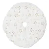 Christmas Decorations Tree Skirts Faux Fur Collar Skirt Sequin 15In Round Mat For Party