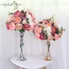 Personalizzato 35 cm peonie di seta palla di fiori artificiali centrotavola disposizione decorazioni per sfondo di nozze tavolo palla di fiori 13 colori Y2288g