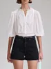 Women's Blouses Retro Micro Perspective White Blouse 2023 Spring/Summer Half Sleeve Versatile Lace Stitching Shirt And Tops