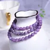 Strand Prune Tourmaline Naturel Violet Quartz Cristal Stretch Perles Bracelet 6mm