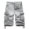 Men's Pants Cargo Shorts Men Summer Army Military Tactical Homme Casual Solid MultiPocket Male Plus Size 23412