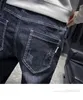 Jeans pour hommes Gilet imprimé lettres sacs de travail jeans déchirés pantalons vêtements de rue pour hommes lavage droit vintage surdimensionné denim décontracté 230412