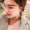 Dangle Earrings Aretes De Mujer Modernos 2023 Blue Shiny Tassel Pendant Jewelry Statement Korean For Women.