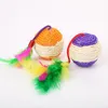 Cat Toys Sisal Ball Scratching Posts Mouse Style Interactive Feather Pet for Cats Products