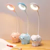 Skrivbordslampor Creative Elephant LED -bordslampan USB Powered Light Three Color Temperatur Justerbar inlärningstabell Lamp Eye Protection Lamp P230412