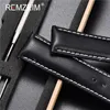 시계 밴드 remzeim 소프트 송아지 가죽 가죽 watchands 18mm 20mm 22mm 24mm 스트랩 자동 나비 클래스 시계 상자 230412