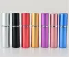 5ml mini Spray Portable Perfume Bottle Aluminium Perfume Atomiser Atomizer Glass Travel Refillable Empty Cosmetic Container