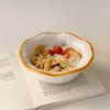 Schalen INS handbemalte niedliche orange Schale Vintage Spitze Unterglasur farbiger Strohhut kleines Frühstücks-Obst-Müsli-Geschirr
