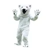 Costume da mascotte di orso polare bianco di Halloween, personaggio dei cartoni animati, completo per adulti, compleanno, Natale, carnevale, vestito operato per uomo donna