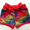 Shorts Enfants filles Mode Sequin Bowknot Enfants Infant bébé shorts premier anniversaire paillettes or Fille 18Y 230412