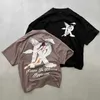 メンズ Tシャツ 代表デザイナーファッションエンジェルプリントアメリカンルーズファッションブランドハイストリートヒップホップカジュアルカップル半袖 Tシャツ夏