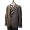 Costumes pour hommes Blazers classiques hommes trois pièces veste gilet et pantalon revers mode haute qualité formel épais manteau d'affaires 231110
