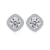 Moissanite Stud Earrings High End Jewelry 유럽 패션 여성 마이크로 세트 지르콘 S925 실버 지오메트리 귀걸이 여성 웨딩 파티 발렌타인 데이 선물 SPC