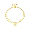 Bracelets de cheville 2023 en acier inoxydable multicouche papillon pendentif chaîne lien cheville pour femmes fille tendance bijoux sans décoloration cadeau d'anniversaire