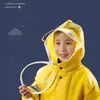 Children Waterproof Poncho with Face Cover Cartoon Raincape Raincoat School Travel Kids Rainwear Not Reflective Stripe H23-78