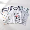 Tshirts Boy Quality Cartoon Design Singlet Underwear Tank Teen Undershirts Cotton Dino Pandas Tops for Kids Size 310T 3PcsLot 230412