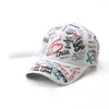 Gorras de bola 2023 Versión coreana Impresión Graffiti Peaked Hat Personalidad Street Trend Hombres Mujeres Gorra de béisbol Moda Hip-Hop Sun