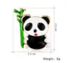 Spille Simpatico panda smaltato Animale per donna Bambini Spilla in bambù verde Spilla Cappelli Sciarpa Gioielli Accessori di abbigliamento