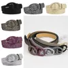 Cinture Donna Design di lusso Vintage Casual Fibbia ad ardiglione Cintura per pantaloni Abito con paillettes lucide Cintura decorativa