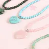 Pendant Necklaces Opal Crystal Heart Necklace Fashion Women 4mm Small Gemstone Beaded Chokers BOHO Jewelry