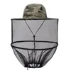 Mosquito Head Net Hat Textile Sun Hat with Netting Outdoor Hiking Camping Gardening Adjustable ss0412