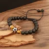 Brazalete Pulsera con cuentas de piedra natural Mujeres Hombres Creativos Personalizados Fútbol Alivio del estrés Yoga Joyería Regalos