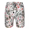 Shorts masculinos Mens Natação Swimwear Cartas de Poker Homens Troncos Maiô Beach Wear Boardshorts