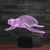 Lampes Abat-Jour 3d Illusion Led Veilleuse pour Chambre de Bébé Tortue de Mer Cadeaux Jouets Enfant Veilleuse 7 Couleurs Chevet Chambre Décoration 230411