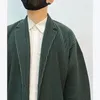 دعاوى رجال Alsey Miyake مطوية Drape Simple Men Jacket Coats Coats Button Rowndown Twall Black Smart Smart Drasers