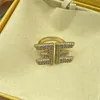Кольца для пар Дизайнерское роскошное кольцо Золотые женские кольца Юбилейные украшения с буквенным дизайном Леди Подарок Открытое кольцо с коробкой S6JR