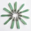 Pendant Necklaces En gros 10 pcs/lot mode bonne qualité naturel vert Aventurine pilier Hexagonal charmes pendentifs 12x50mm pour bijoux