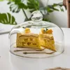 Assiettes récipients en verre couvercles plaque de gâteau de plaque de couverture affichage dôme