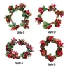 Dekorativa blommor Simulering Juleljus Garland Xmas Ring Wreath Party Supplies Mini för vardagsrumsheminredning