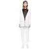 Dwuczęściowe spodnie kobiet Białe biznesu Kobiety do spodni Kobietowe spodnie Suit Black Lapel Autumn Winter Professional Spants z kurtką