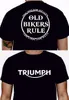 Męskie koszulki mody street street cail T-shirt krótkie motocykl motocykl „Old Bikers Reguła” Niestandardowa koszula odzież